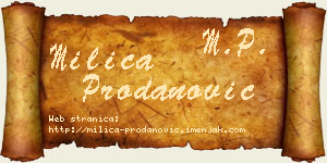 Milica Prodanović vizit kartica